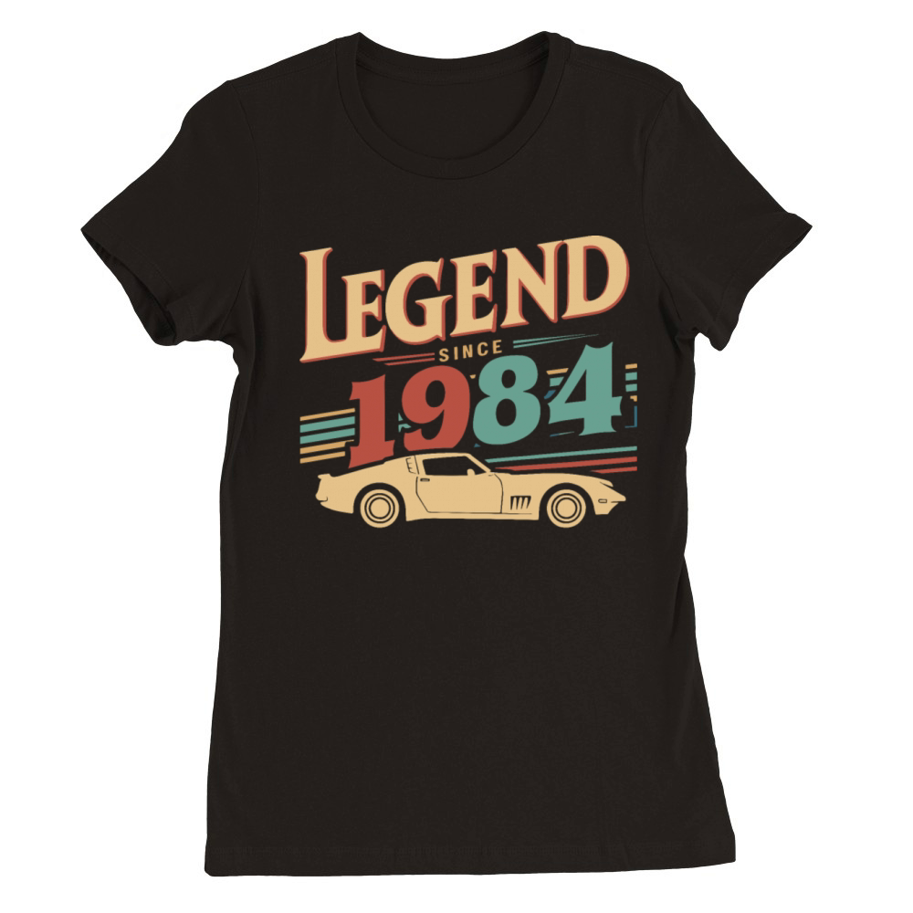 Legend Since 1984 Vintage Car Retro Style Premium Womens Crewneck T-shirt