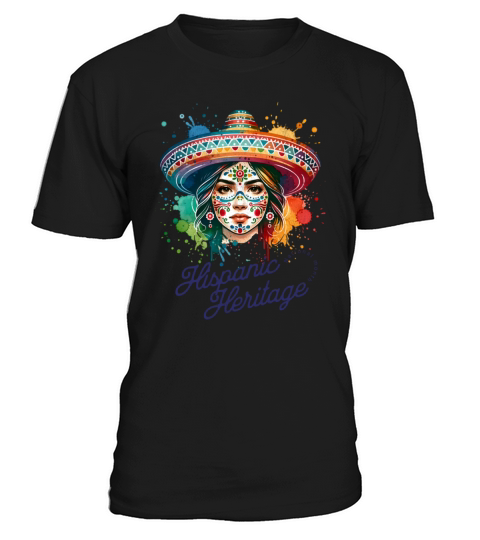 Vibrant Hispanic Heritage Month Sugar Skull T-Shirt Unisex