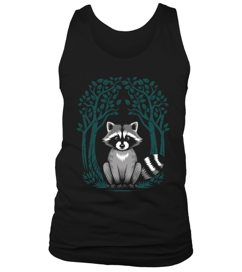 Cottagecore Raccoon Under Forest Tank Top Unisex