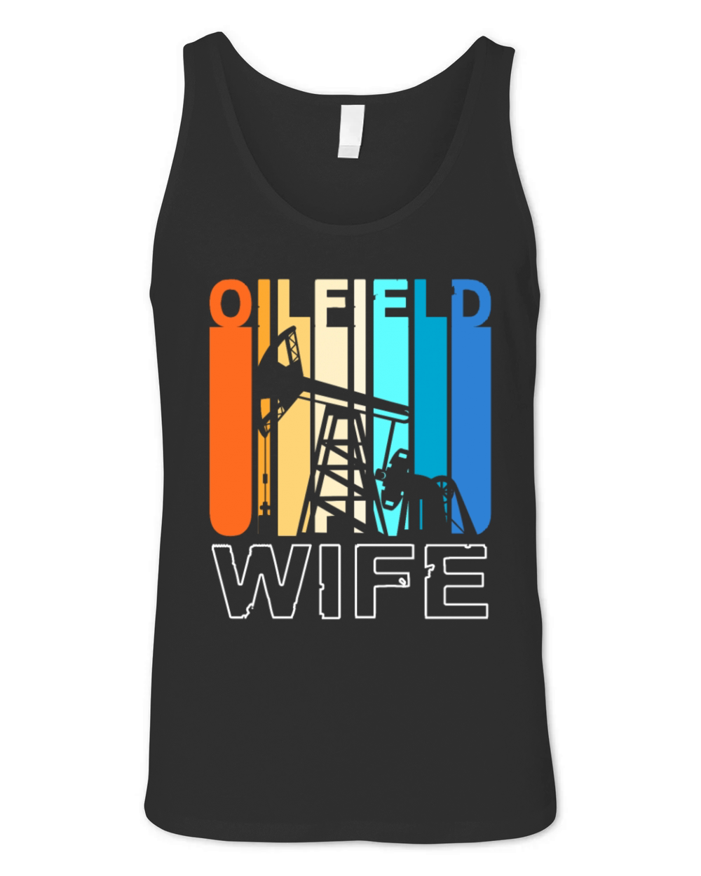 Retro Colorful Oil Drilling Oilfield Wife Unisex Jersey Tank
