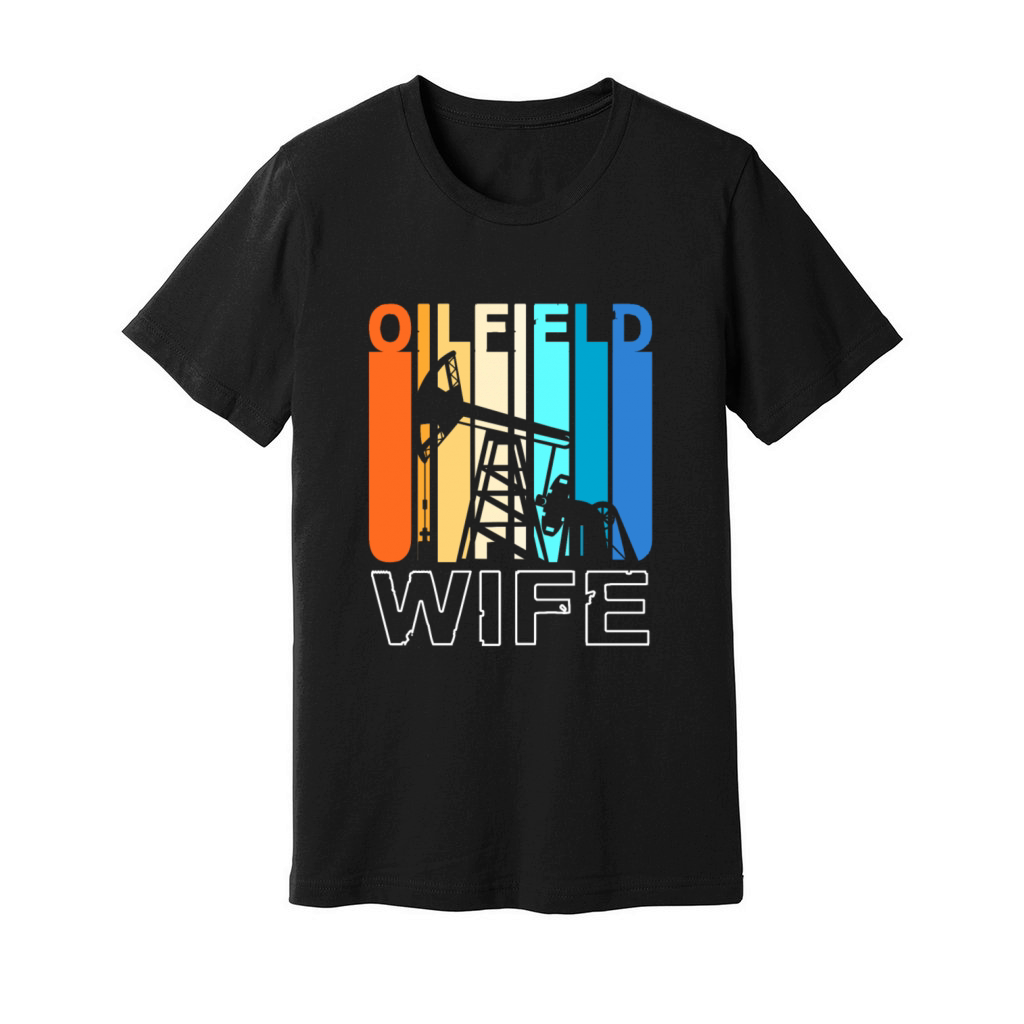Retro Colorful Oil Drilling Oilfield Wife Unisex Jersey Tee