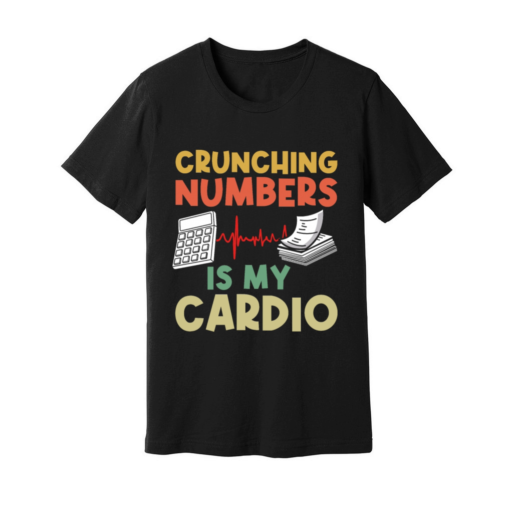 Retro Vintage Crunching Numbers Is My Cardio Unisex Jersey Tee