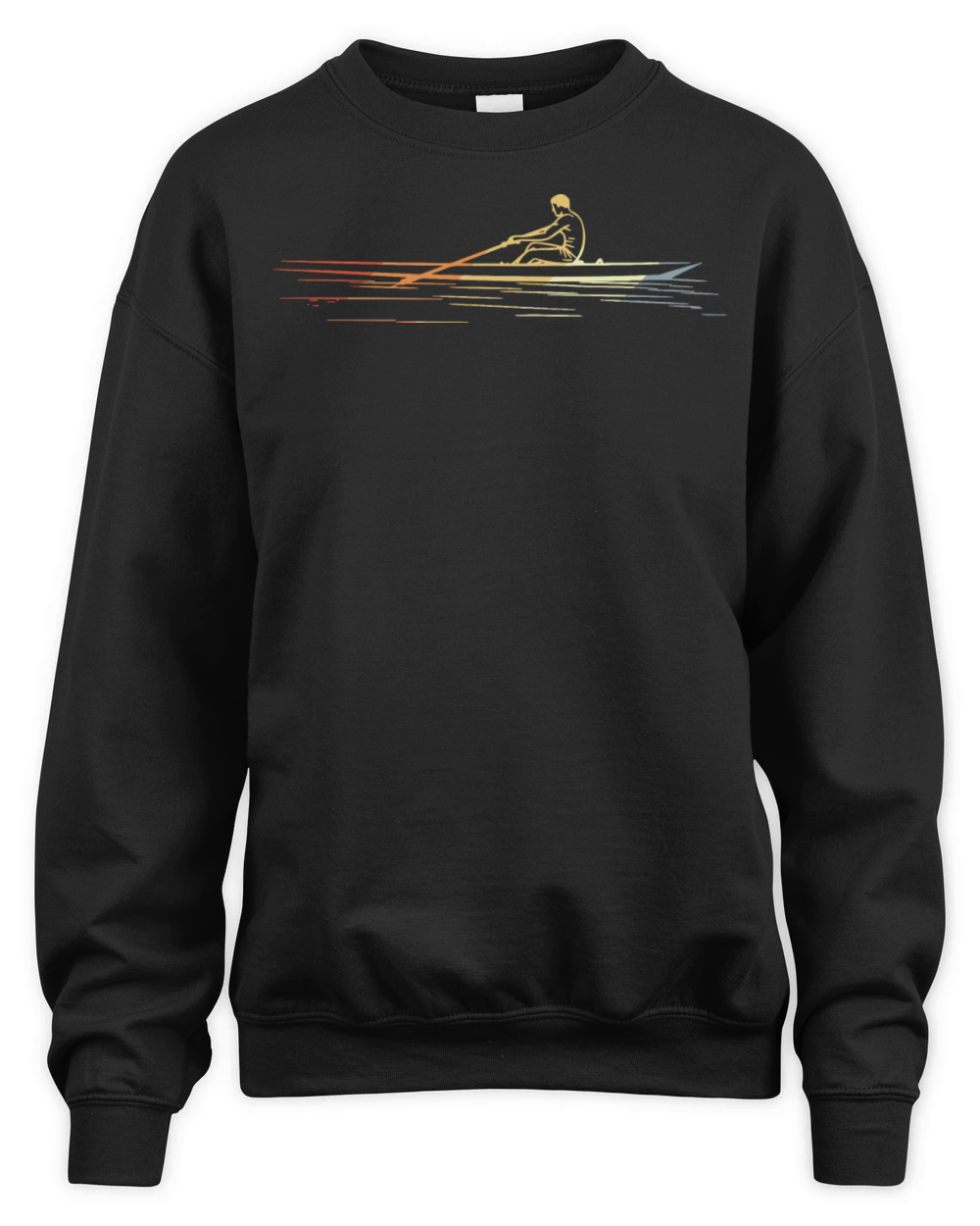 Vintage Rowing Guy Line Art Unisex Premium Crewneck Sweatshirt
