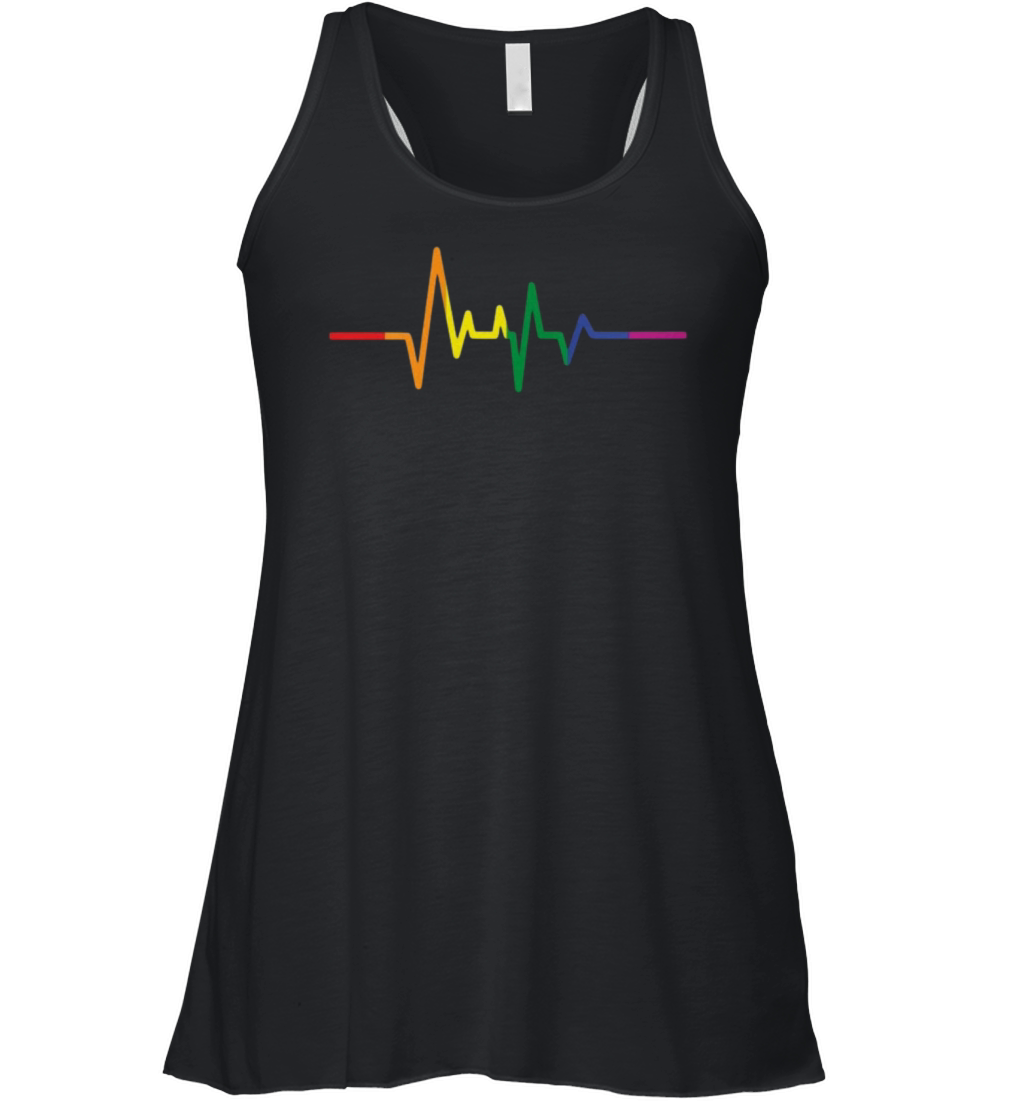 LGBTQ Pride Heartbeat Women's Flowy Tank Top