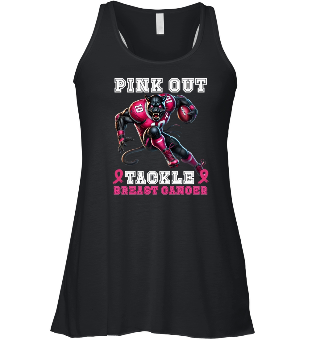 Pink Out tackle Breast Cancer Football design Women's Flowy Tank Top