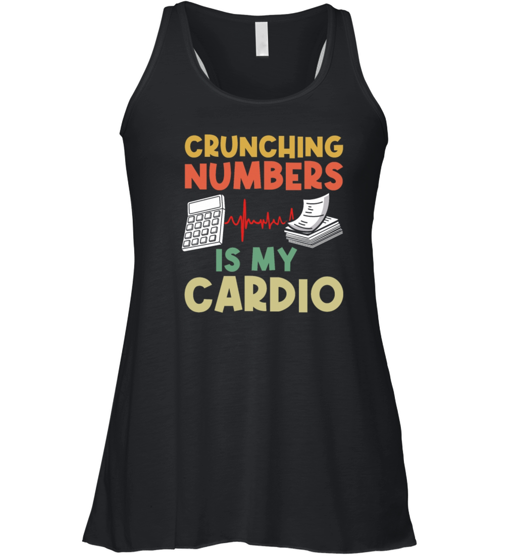 Retro Vintage Crunching Numbers Is My Cardio Women's Flowy Tank Top