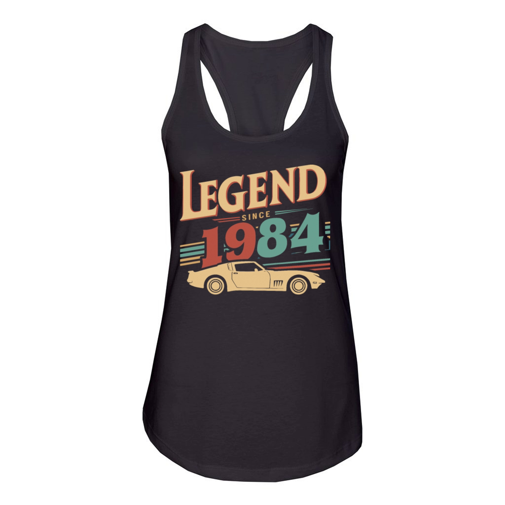 Legend Since 1984 Vintage Car Retro Style Women's Racerback Tank