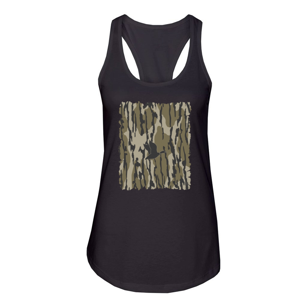 Old School Camo Duck Hunting Bottomland camo Women's Racerback Tank