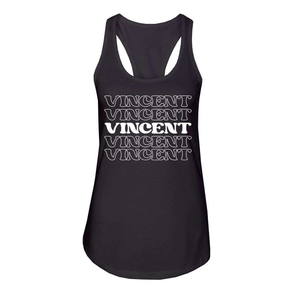 Vincent Name Personalized First Surname Women's Racerback Tank