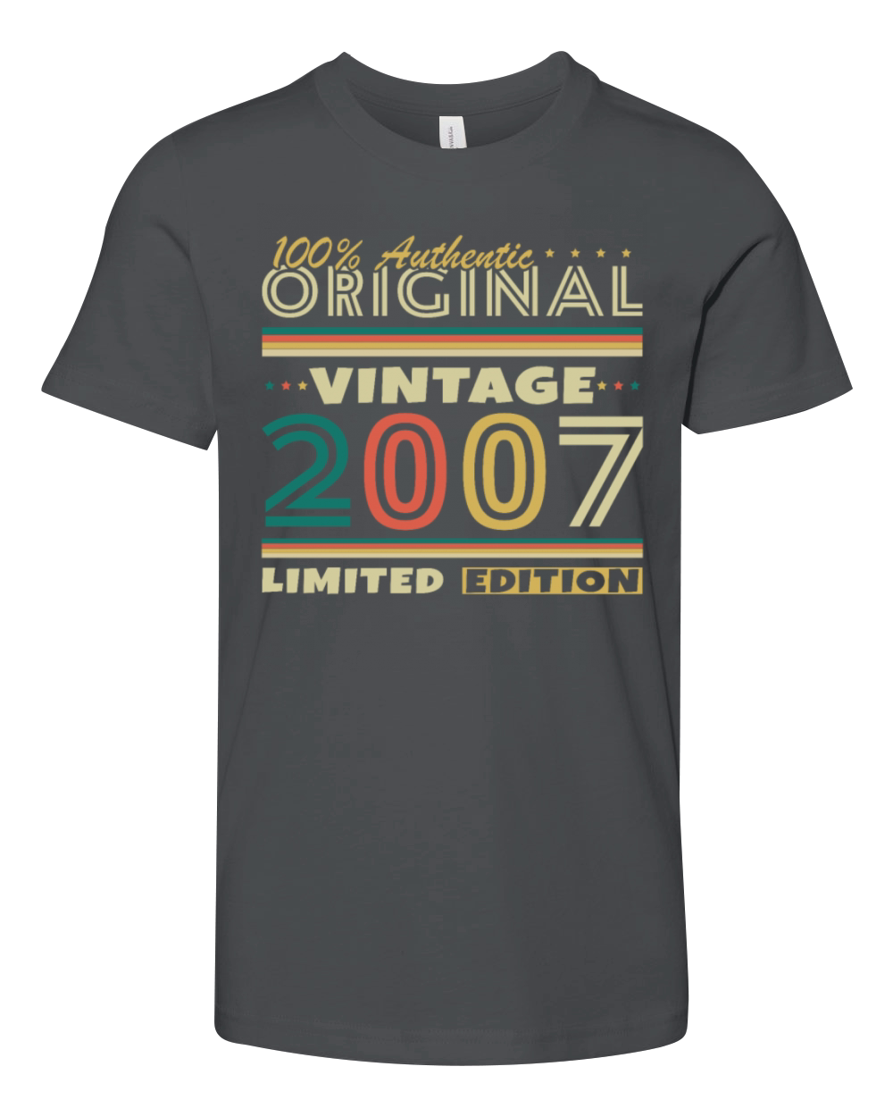 18 Years 2007 Vintage Retro Birthday Gift Youth Unisex Jersey Tee
