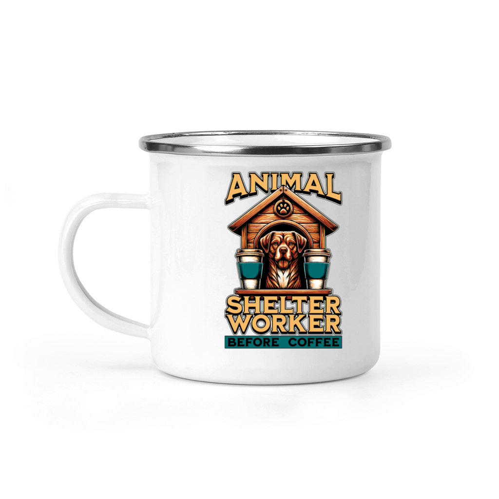 Animal Shelter Worker Before Foster Home Coffee Camping Mug