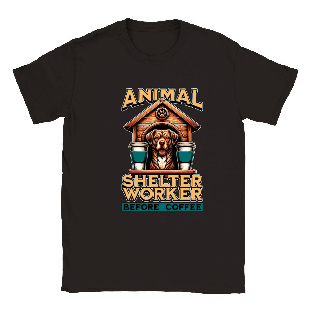Animal Shelter Worker Before Foster Home Coffee Classic Kids Crewneck T-shirt