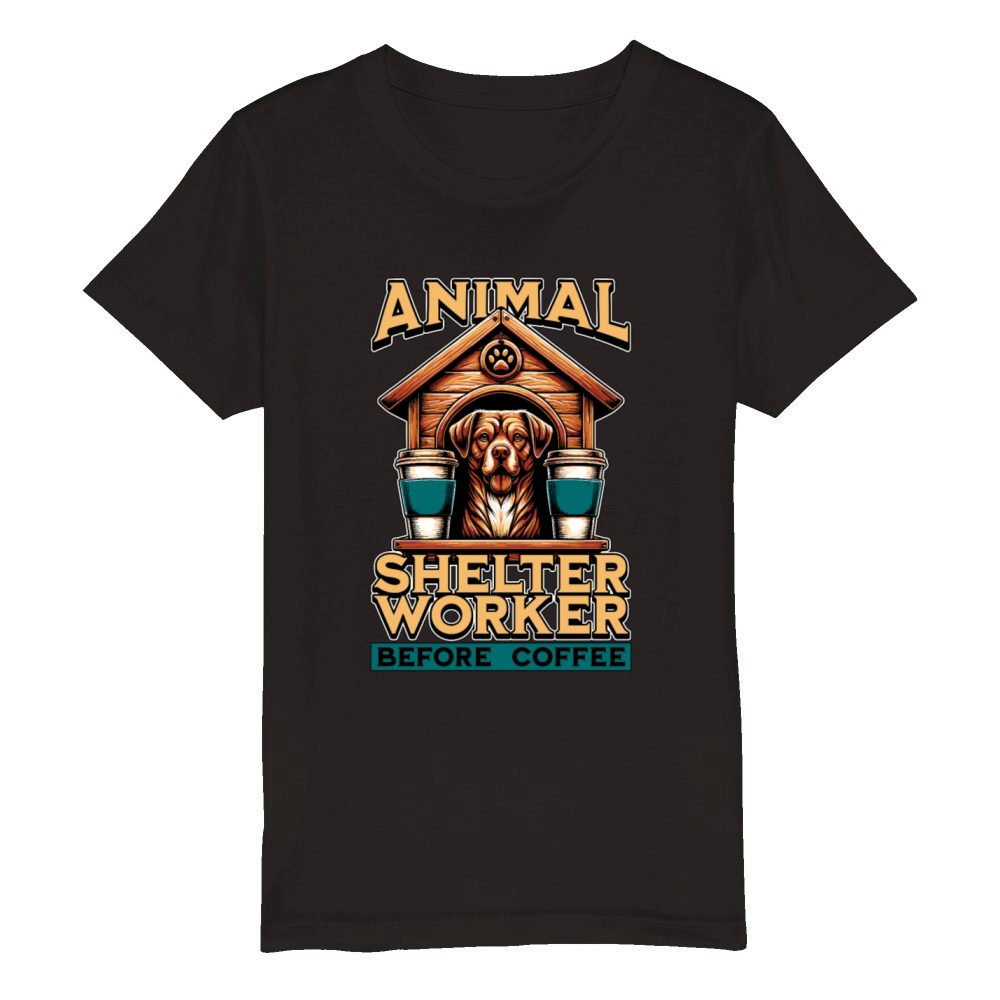 Animal Shelter Worker Before Foster Home Coffee Organic Kids Crewneck T-shirt
