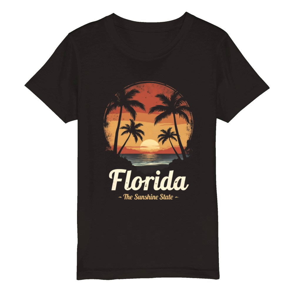Florida The Sunshine State Organic Kids Crewneck T-shirt