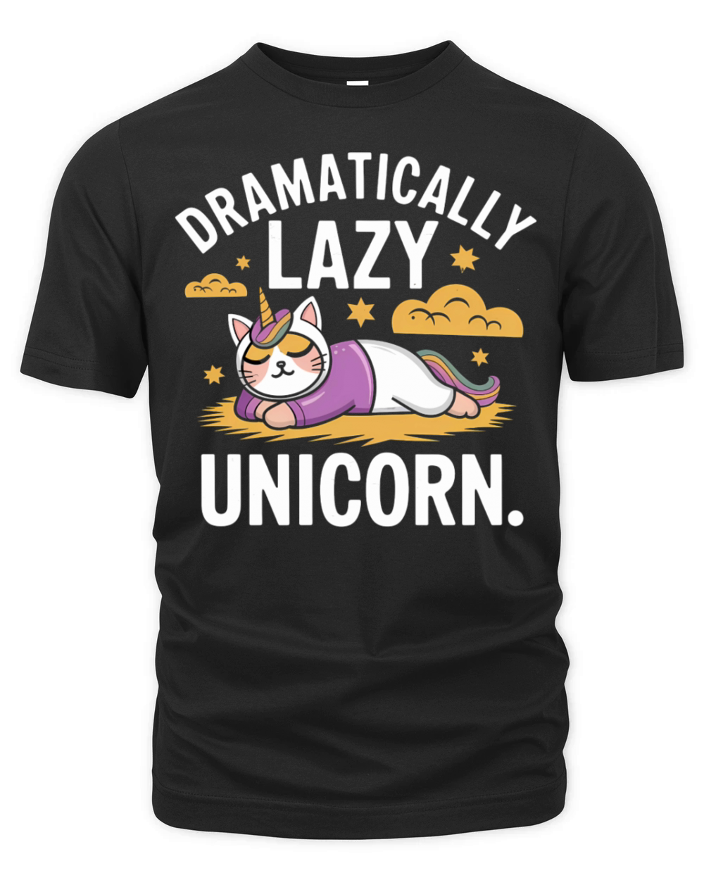 Fun and Lazy Unicorn Cat for Magical Days Organic Unisex T-shirt