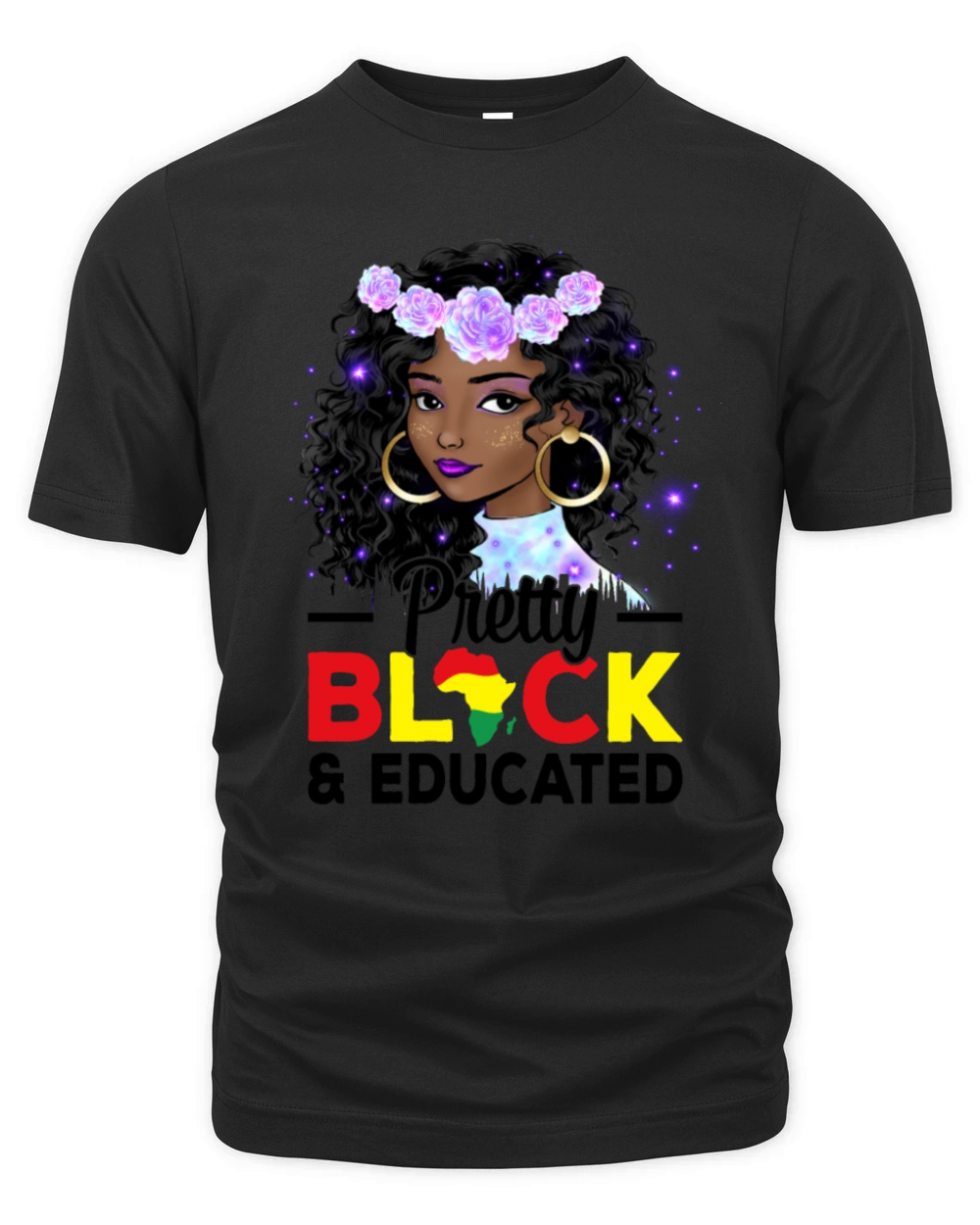 Pretty Black and Educated Black History Month Organic Unisex T-shirt