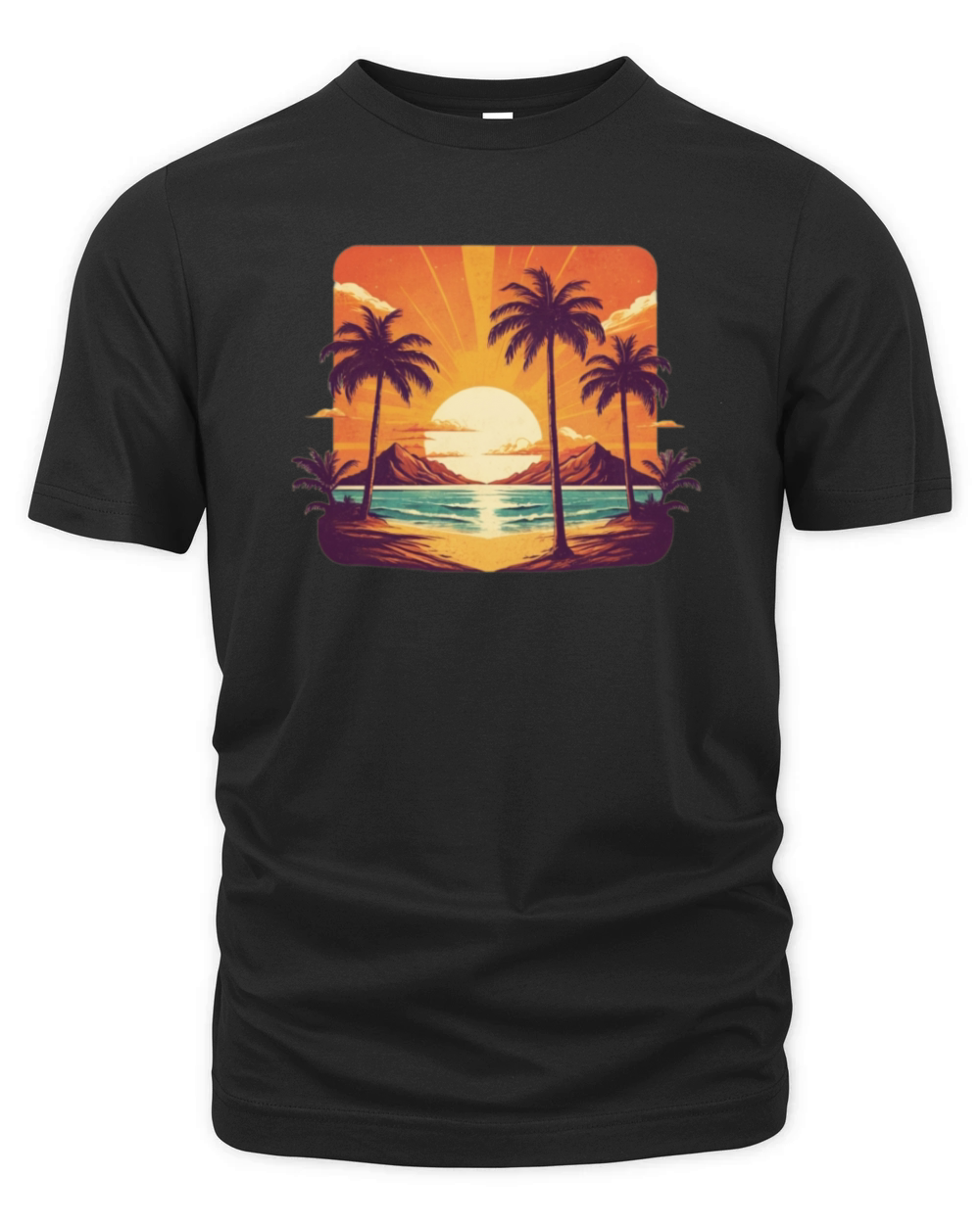 Retro Comic Style Tropical Palm - Vintage Vibes Organic Unisex T-shirt