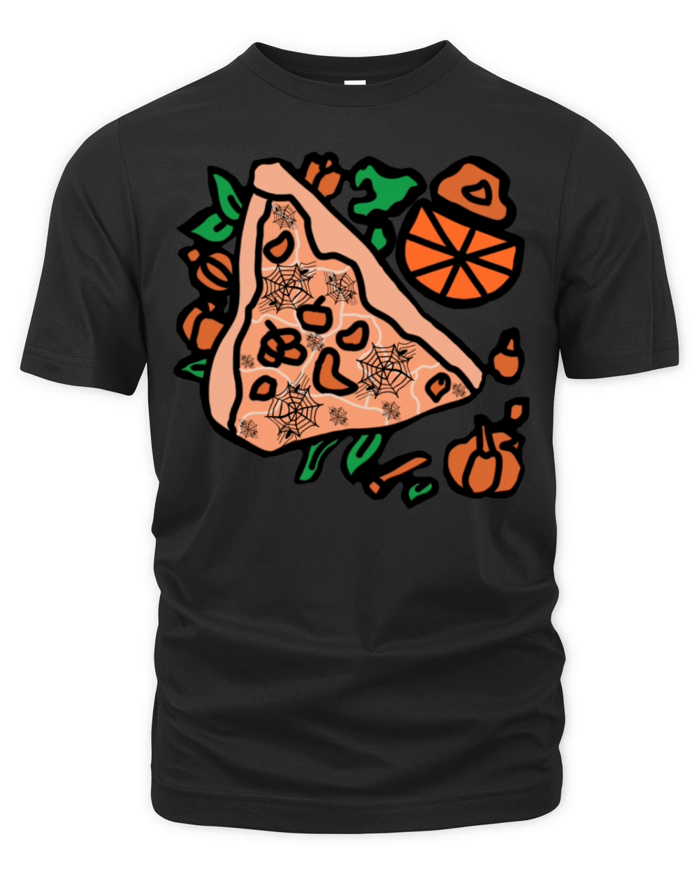 Retro Pizza with a Pumpkin Twist Organic Unisex T-shirt