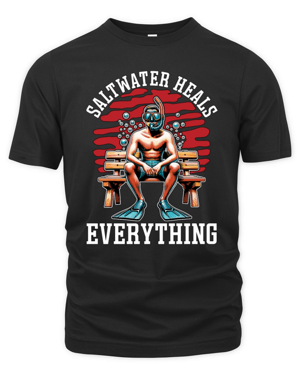 Snorkeling Salt Water Heals Everything Scuba Diver Organic Unisex T-shirt