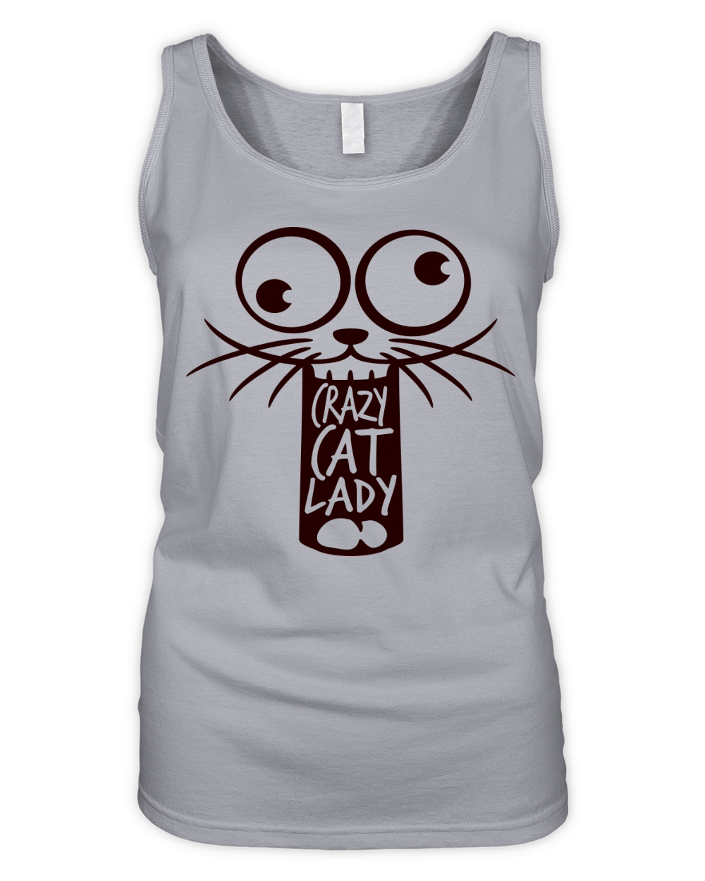 Crazy Cat Lady Text Love Saying Quote Weird Woman Organic Women's Tank Top