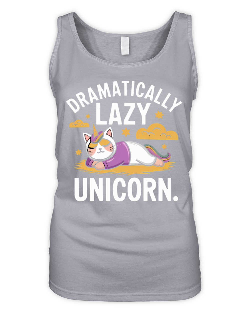 Fun and Lazy Unicorn Cat for Magical Days Organic Women's Tank Top