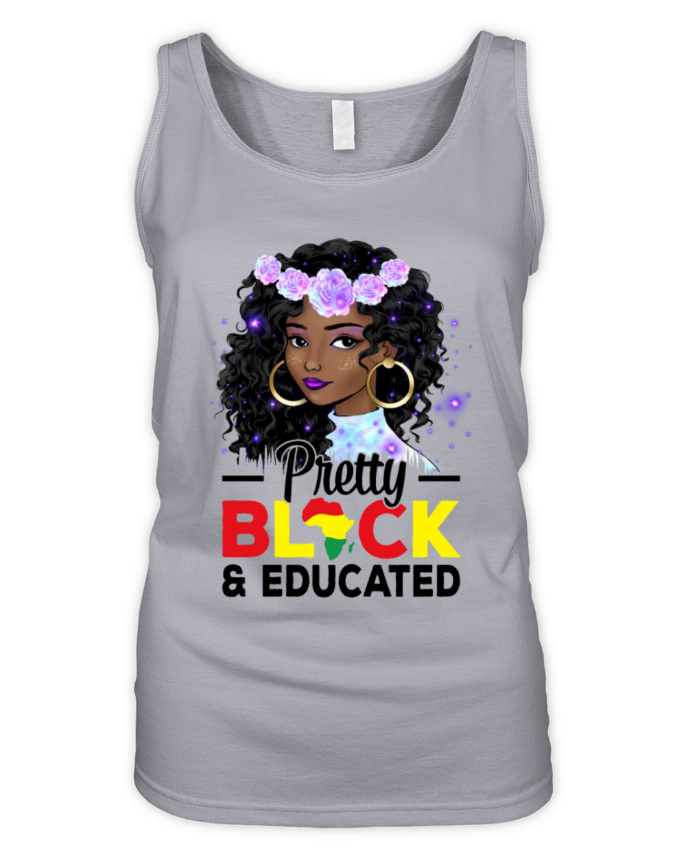 Pretty Black and Educated Black History Month Organic Women's Tank Top