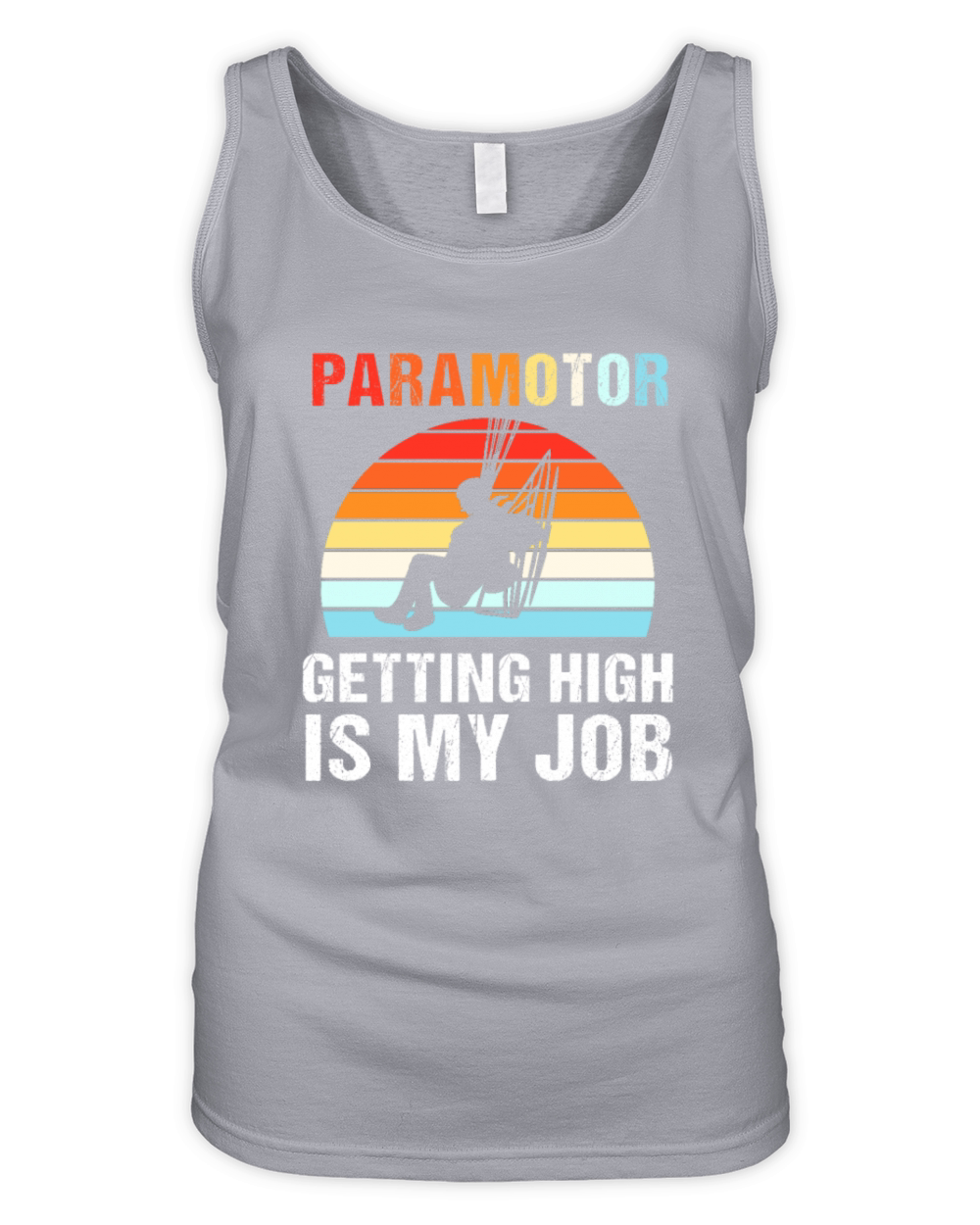 Retro Sunset Paramotoring Getting High Is My Job Organic Women's Tank Top