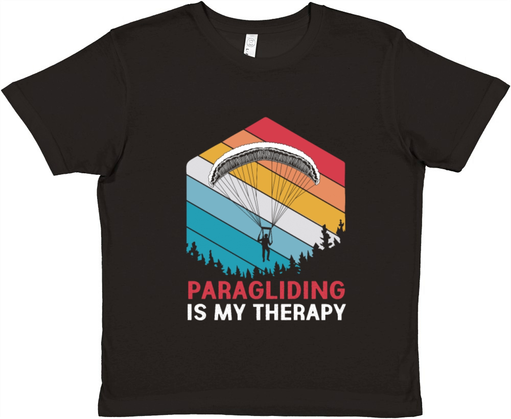 Retro Vintage Paragliding Is My Therapy Premium Kids Crewneck T-shirt