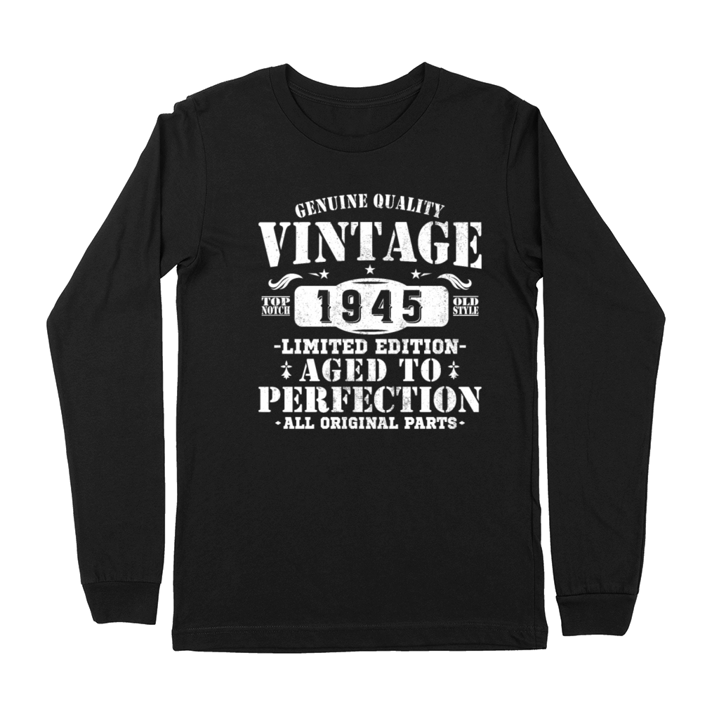 80 Years 1945 Vintage Retro Birthday Gift Premium Long Sleeve