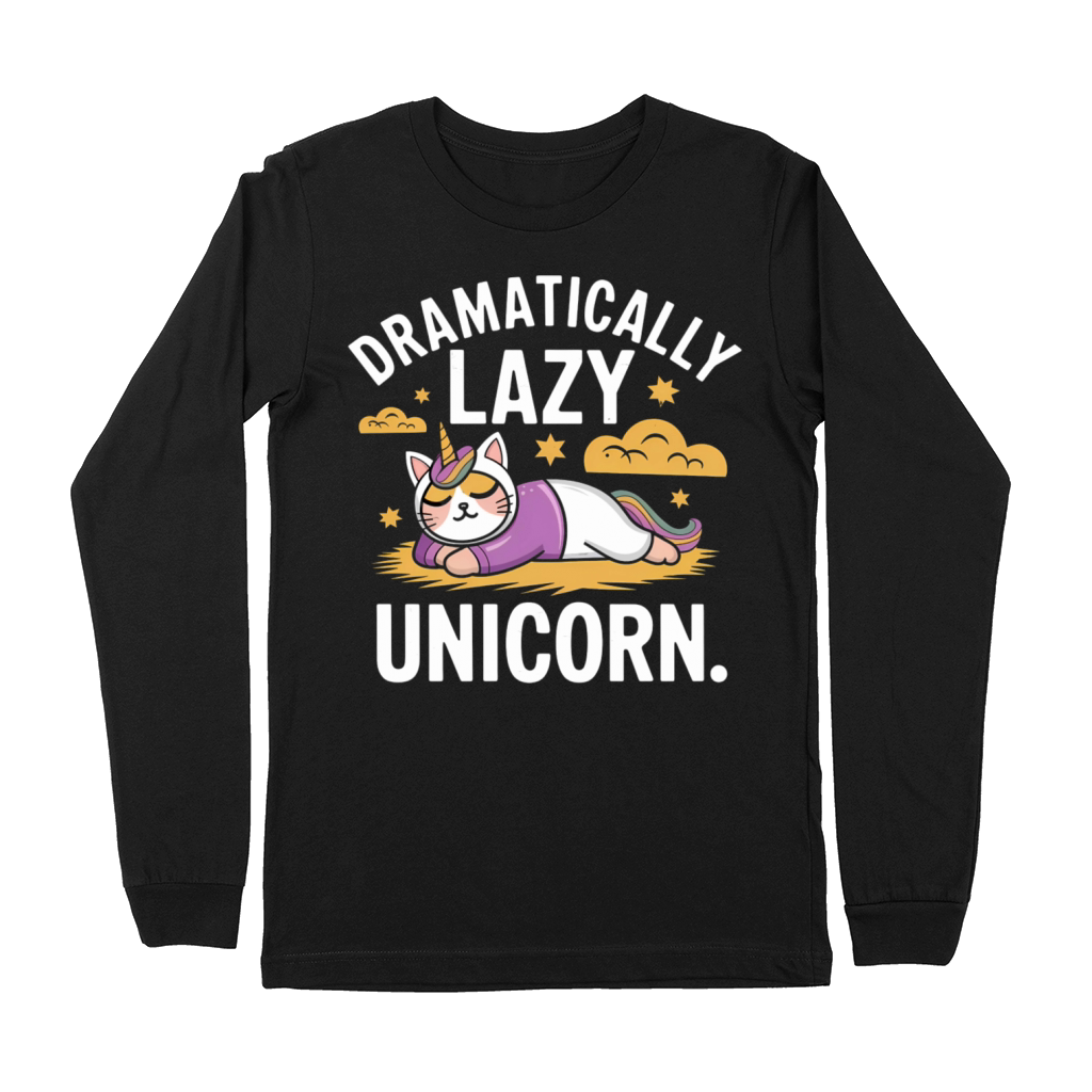 Fun and Lazy Unicorn Cat for Magical Days Premium Long Sleeve
