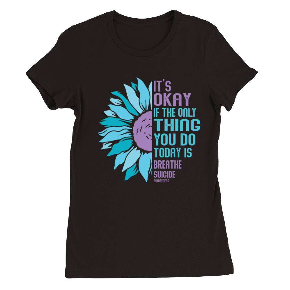 Mental Health Warrior Purple and Teal Premium Womens Crewneck T-shirt