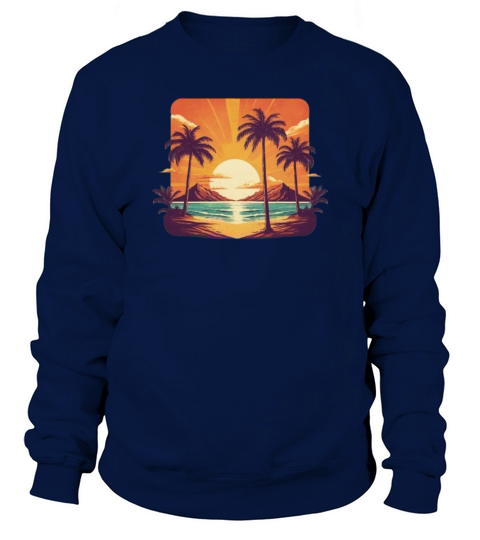 Retro Comic Style Tropical Palm - Vintage Vibes Sweatshirt Unisex