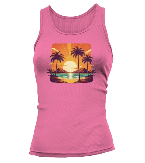 Retro Comic Style Tropical Palm - Vintage Vibes Tank top Woman