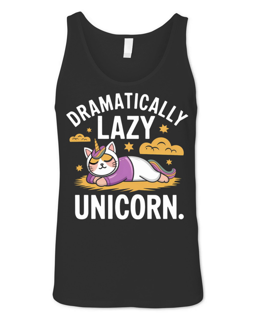 Fun and Lazy Unicorn Cat for Magical Days Unisex Jersey Tank