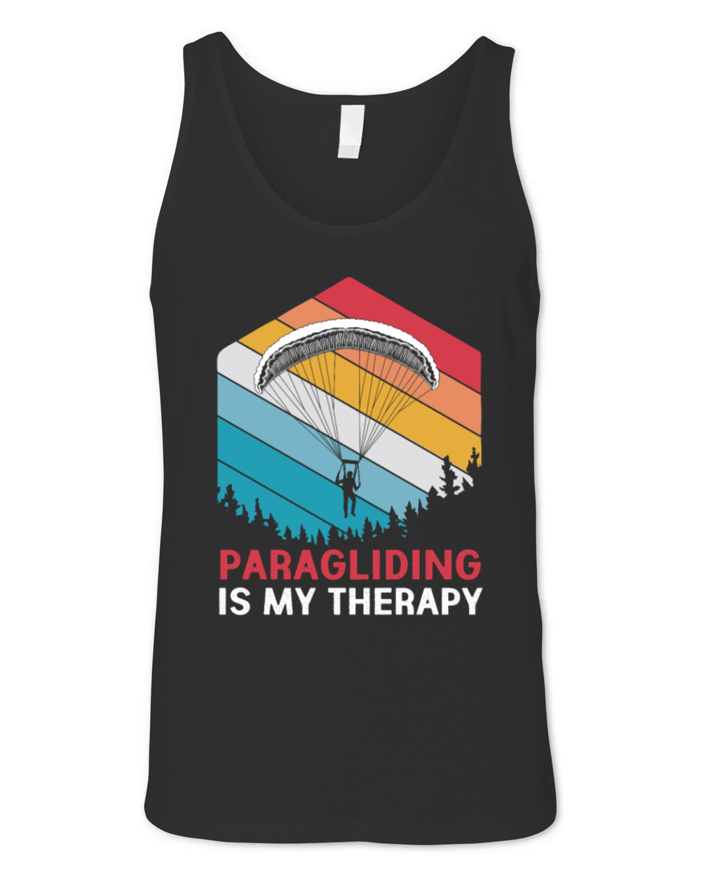 Retro Vintage Paragliding Is My Therapy Unisex Jersey Tank