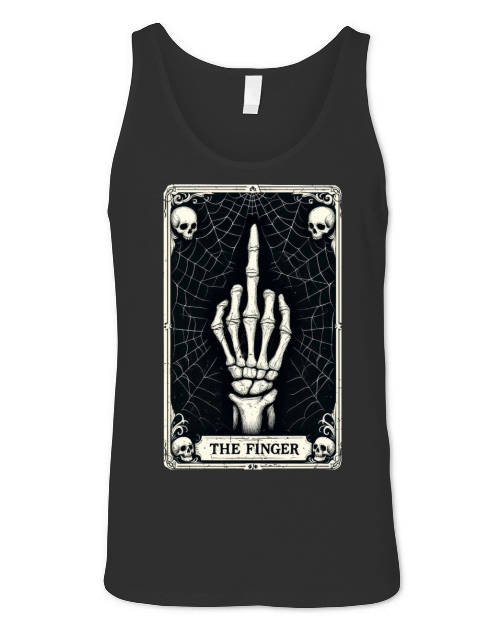 Skeletal Middle Finger Tarot Art Unisex Jersey Tank