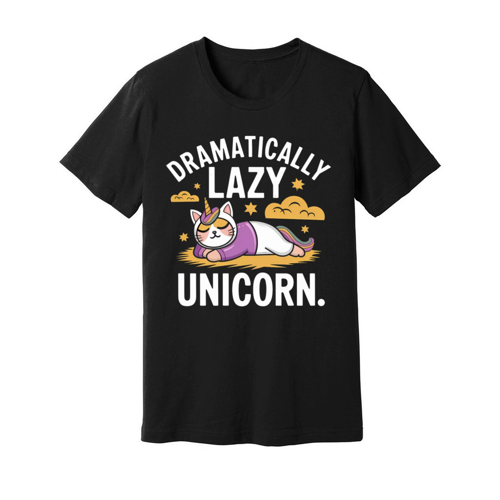 Fun and Lazy Unicorn Cat for Magical Days Unisex Jersey Tee