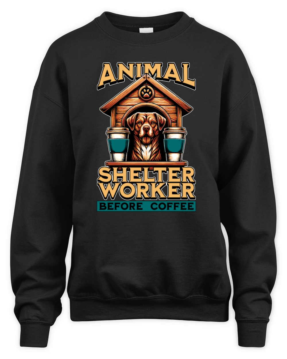 Animal Shelter Worker Before Foster Home Coffee Unisex Premium Crewneck Sweatshirt