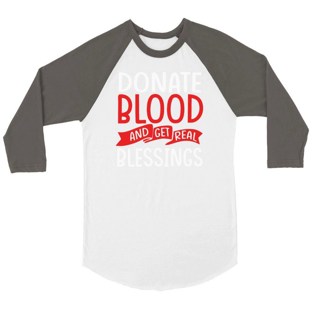 Blood Donation Phlebotomist Blood Donor Awareness Unisex ¾ sleeve Raglan T-shirt
