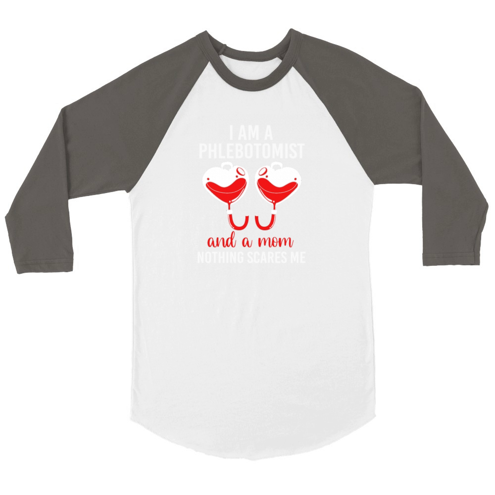 Mothers Day Blood Donation Phlebotomist And Mom Unisex ¾ sleeve Raglan T-shirt