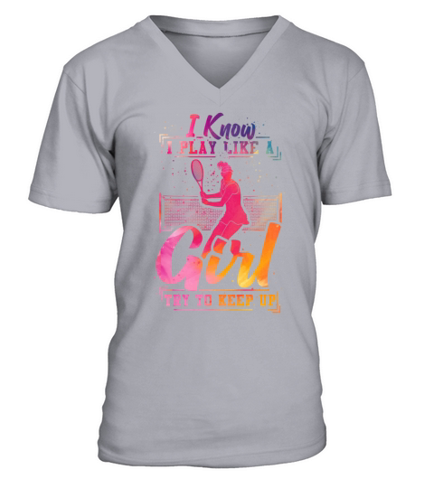 Funny Tennis Player Racket V-Neck T-shirt
