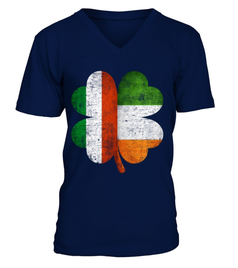 Hungarian Irish Shamrock Hungary Ireland Flag V-Neck T-shirt