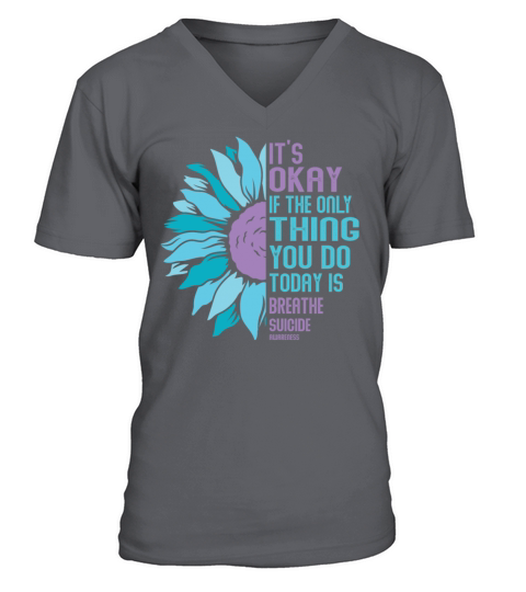 Mental Health Warrior Purple and Teal V-Neck T-shirt