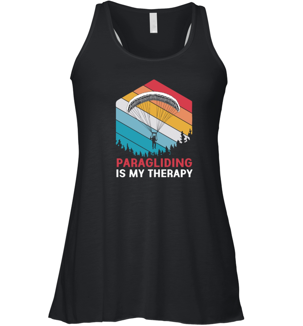 Retro Vintage Paragliding Is My Therapy Women's Flowy Tank Top