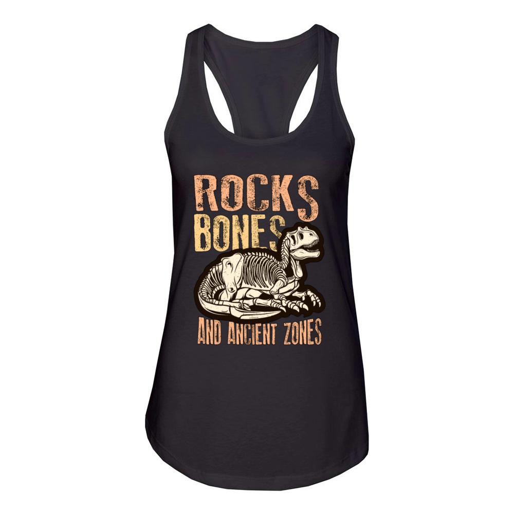 Fossil Hunter Rocks Bones And Fossil Collecting Women's Racerback Tank