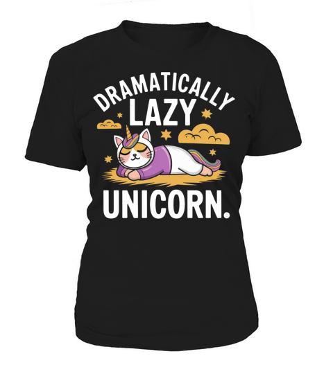 Fun and Lazy Unicorn Cat for Magical Days Women's T-Shirt