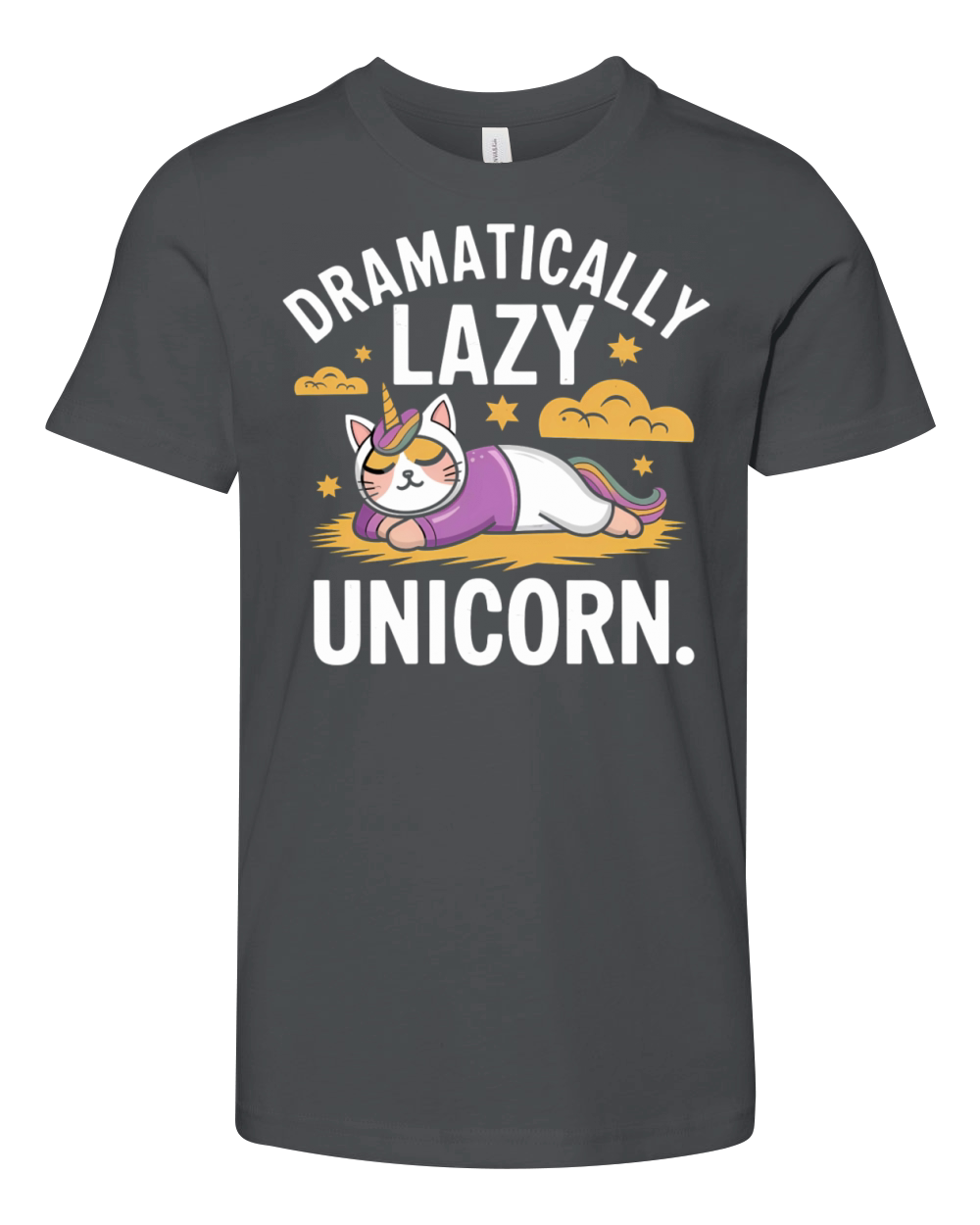 Fun and Lazy Unicorn Cat for Magical Days Youth Unisex Jersey Tee