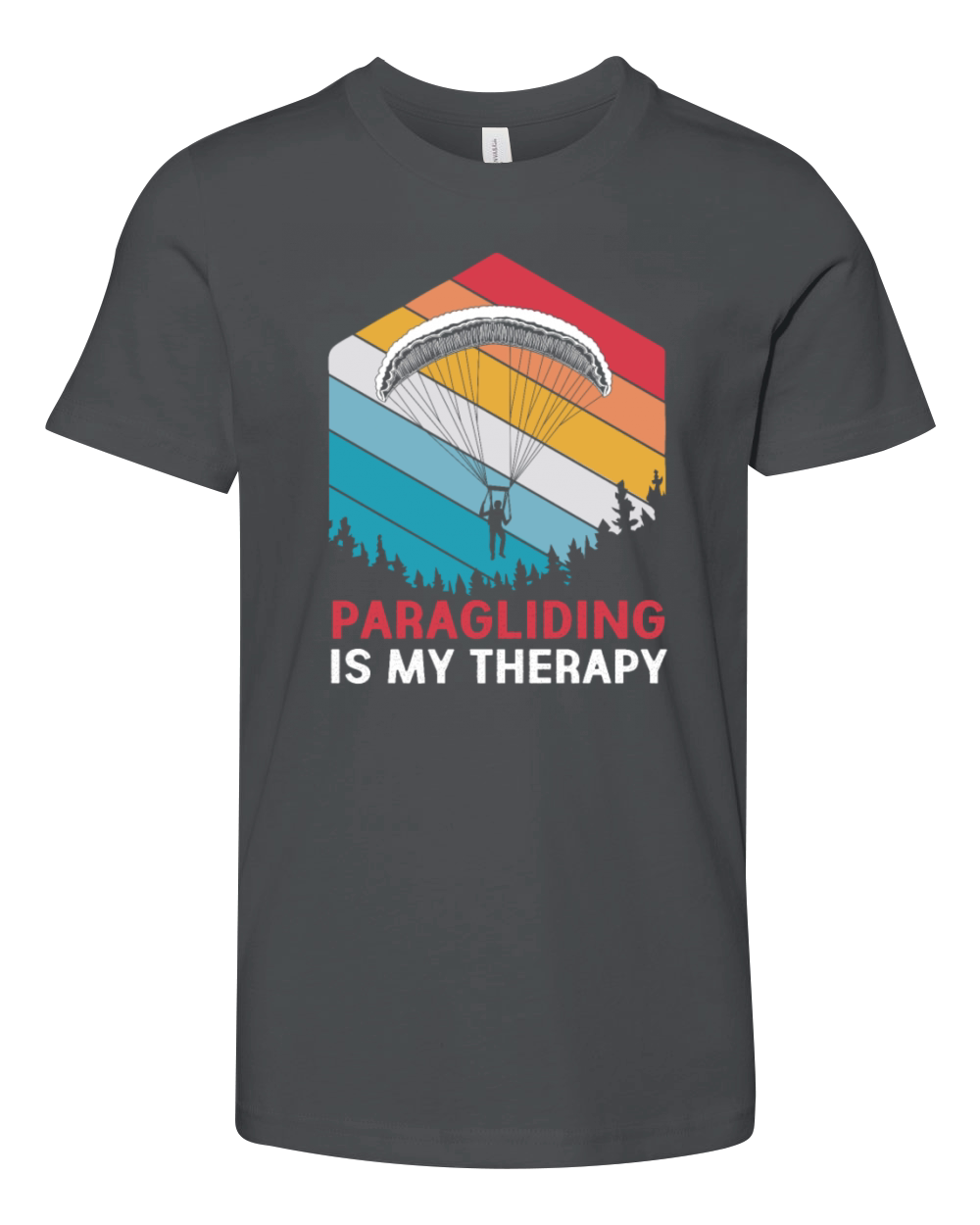 Retro Vintage Paragliding Is My Therapy Youth Unisex Jersey Tee