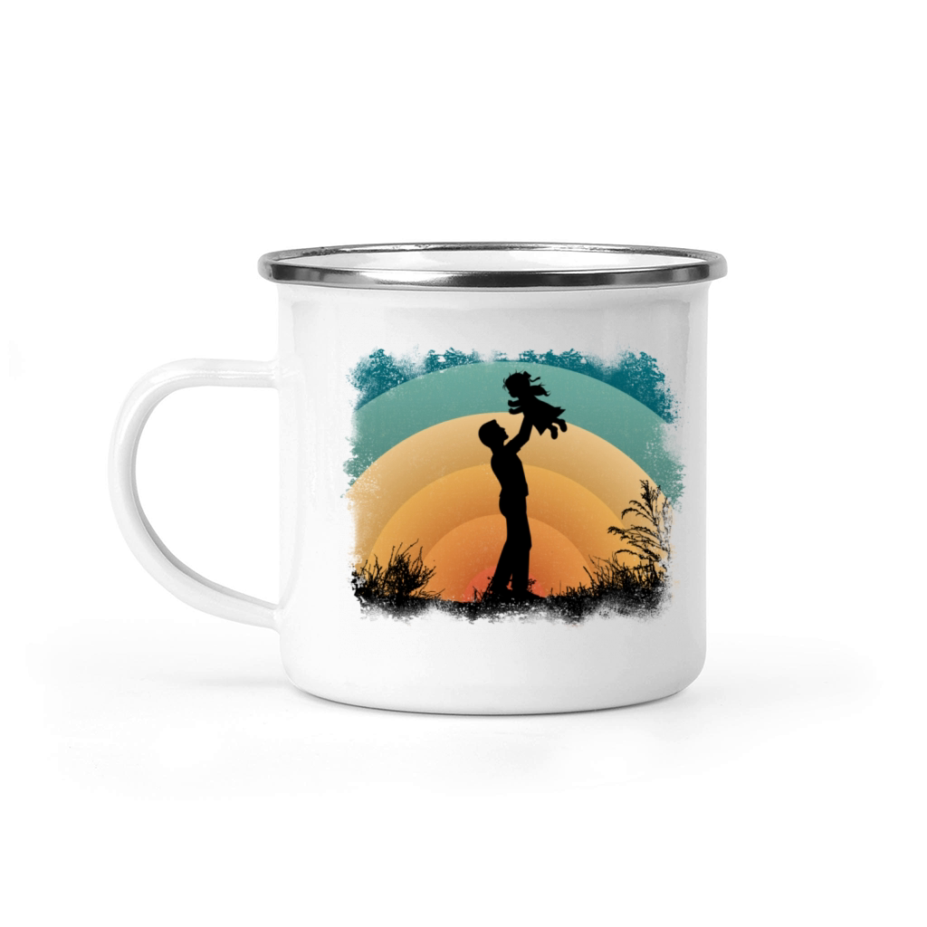 Retro Vintage Dad And Daughter Camping Mug