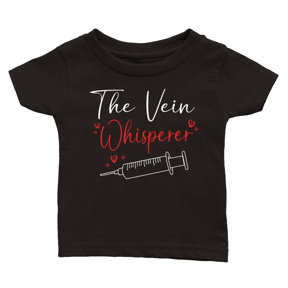 Funny Phlebotomy Humor Blood Donor Vein Whisperer Classic Baby Crewneck T-shirt